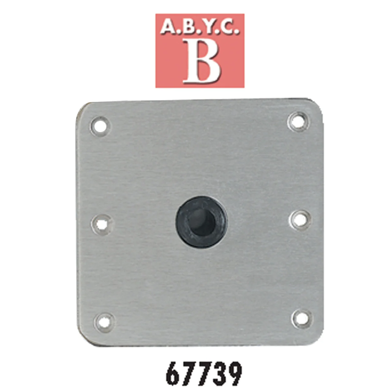 Attwood 67739 Lock'N-Pin 3/4" Pin Base - Stainless Steel with Nylon Bushing, Non-Threaded - 7" x 7" - 67739