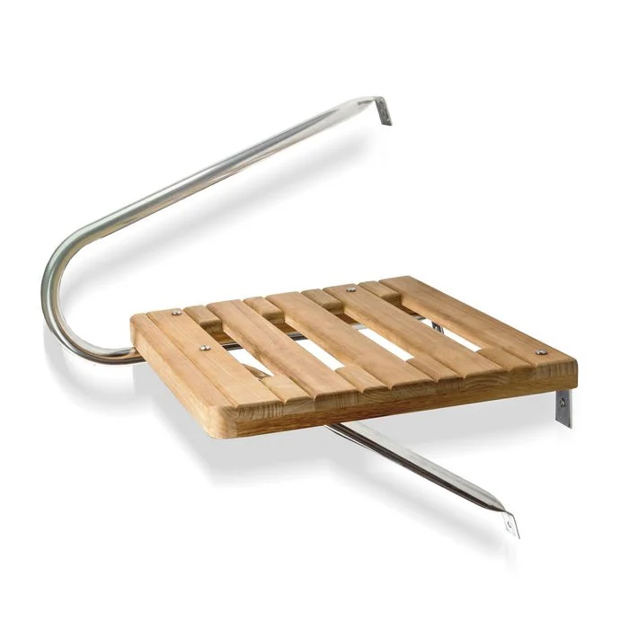 Whitecap Ind Outboard Teak Swim Platform-Outboard W/Hardw