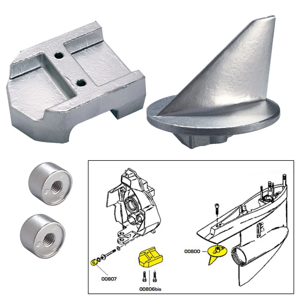 Tecnoseal Anode Kit w/Hardware - Mercury Alpha 1 Gen 1 - Magnesium – Marine Boat Replacement Part