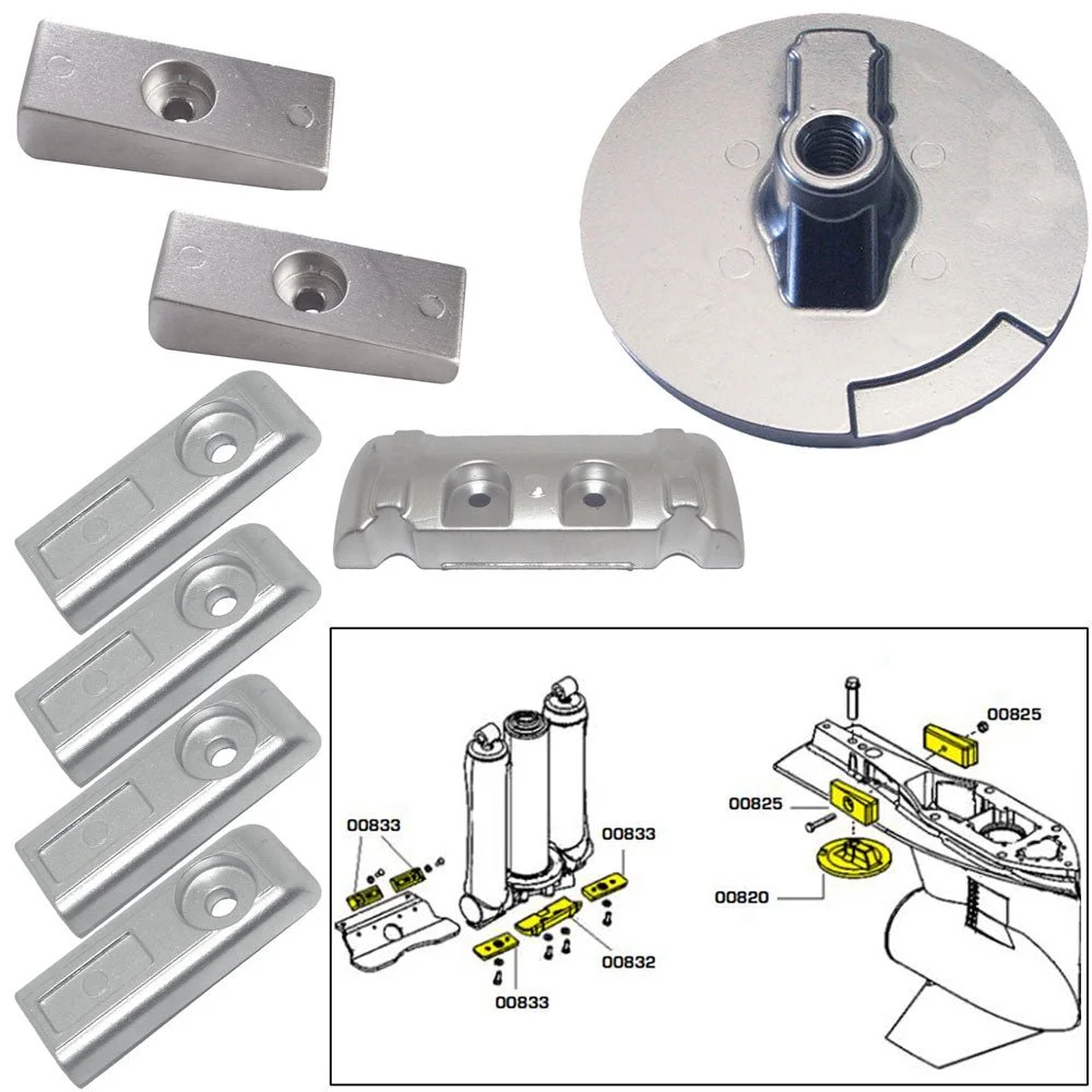 Tecnoseal Anode Kit w/Hardware - Mercury Verado 6 - Aluminum – Marine Boat Replacement Part