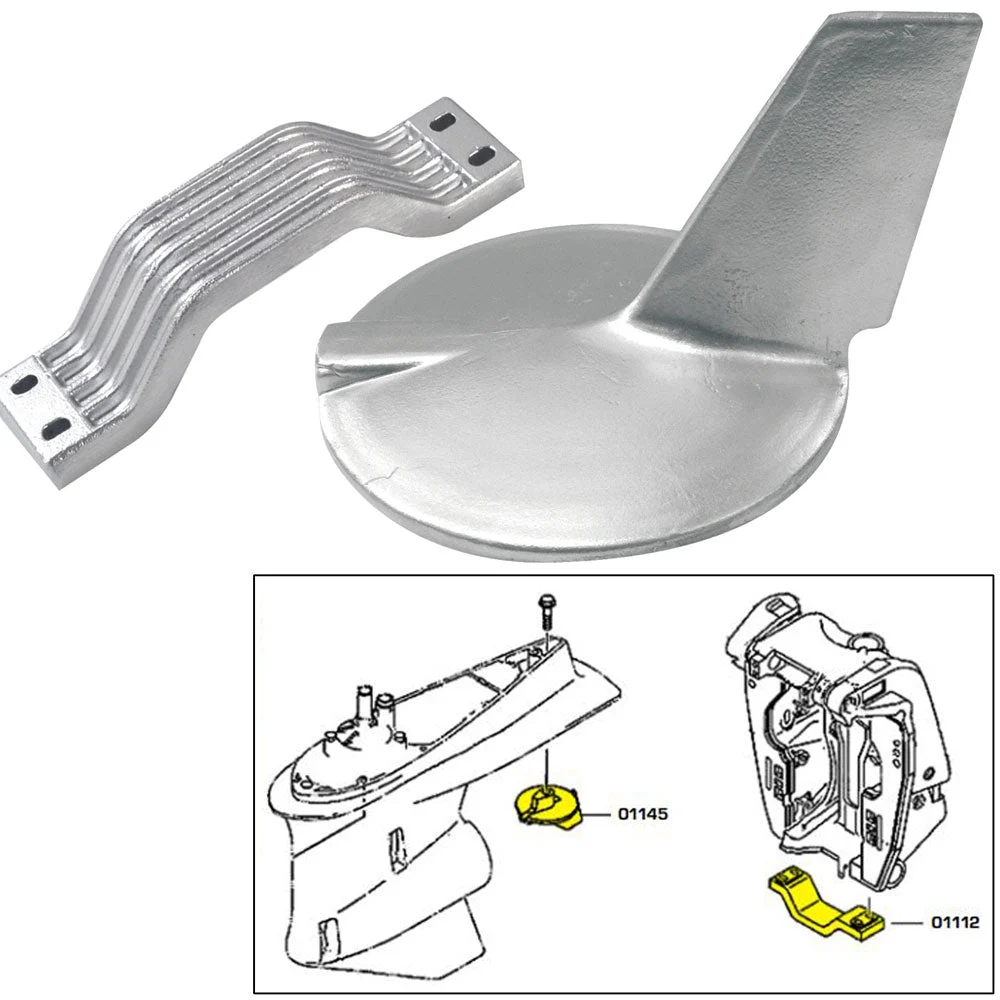Tecnoseal 200-300hp Anode Kit w/Hardware - Yamaha 200-300HP Hi-Performance - Zinc – Marine Boat Replacement Part