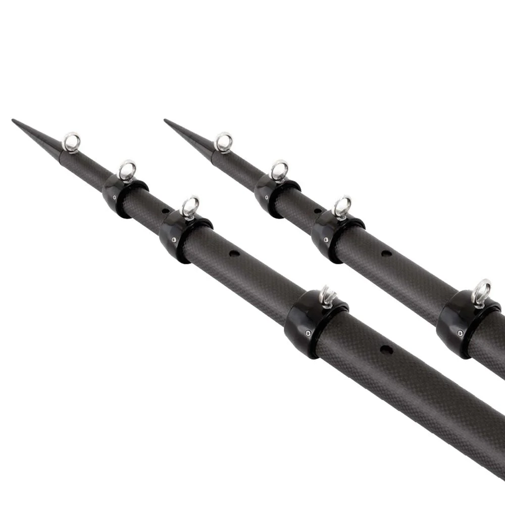 Tigress 15' XD 3K Carbon Fiber Telescoping Outrigger Poles - Matte Black/ Black - Pair – Marine Boat Replacement Part