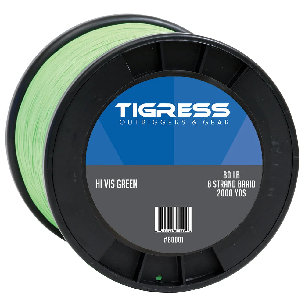 Tigress High-Visibility 80lb Kite Braid - Green