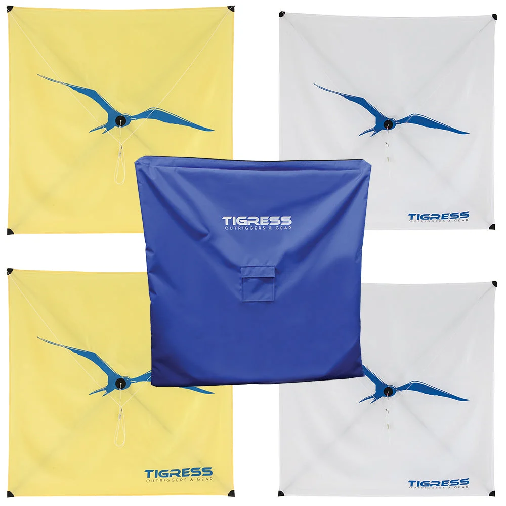 Tigress Kite Kit - 2-All Purpose Yellow, 2-Specialty White & Storage Bag
