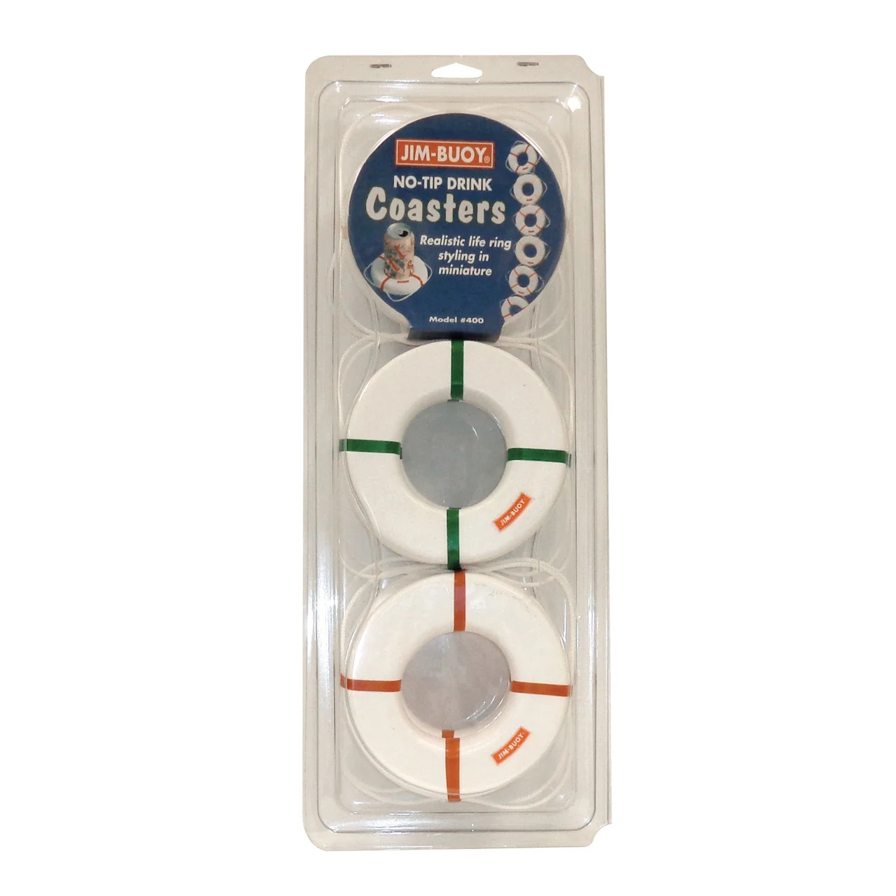 Jim-Buoy 400 Life Ring No-Tip Drink Coasters - 6 Pack - 400