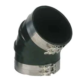 Trident Marine 3" Id 45-Degree Epdm Black Rubber Molded Wet Exhaust Elbow W/4 T-Bolt Clamps