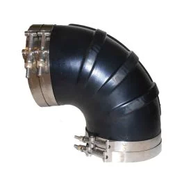 Trident Marine 6" Id 90-Degree Epdm Black Rubber Molded Wet Exhaust Elbow W/4 T-Bolt Clamps