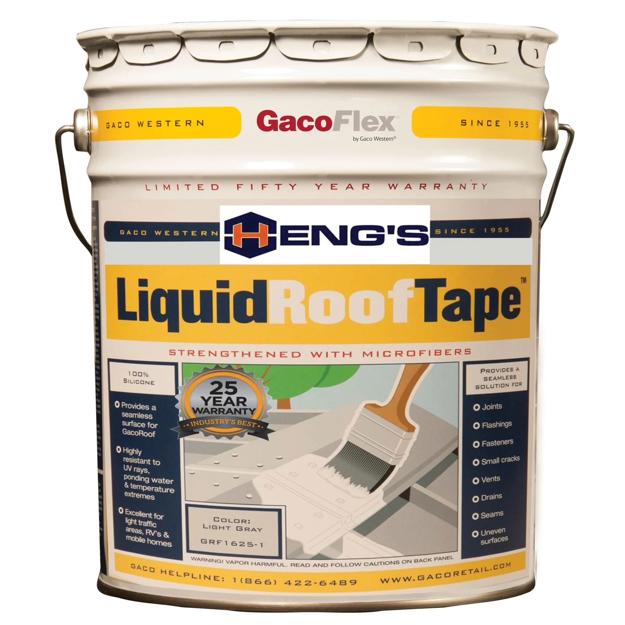 Heng's HGF1625-5 Gaco LiquidRoofTape - 5 Gallon - HGF1625-5