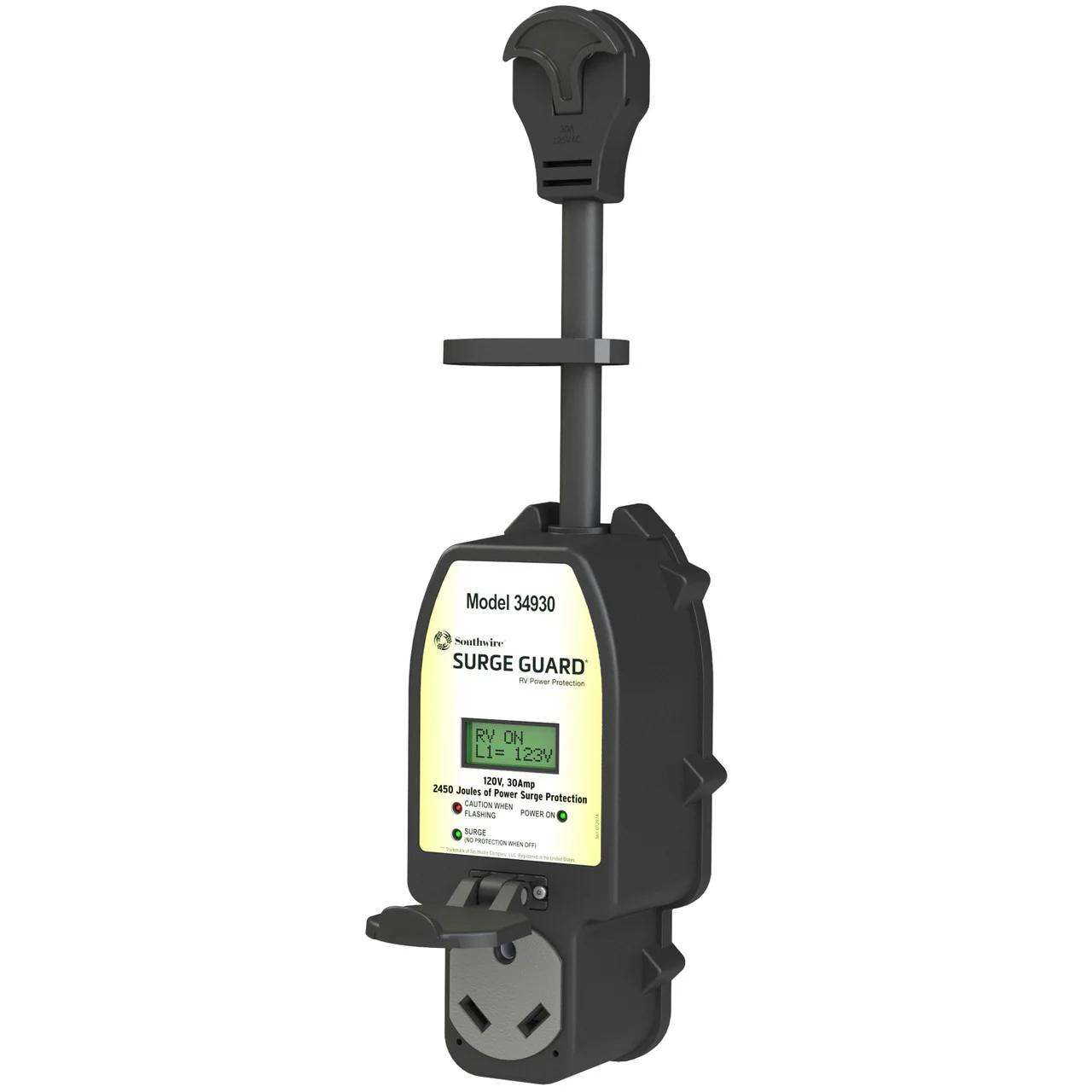 Southwire 34930 Full Protection Portable Surge Guard With Lcd Display - 30a, 120v, 2450 Joules - 34930
