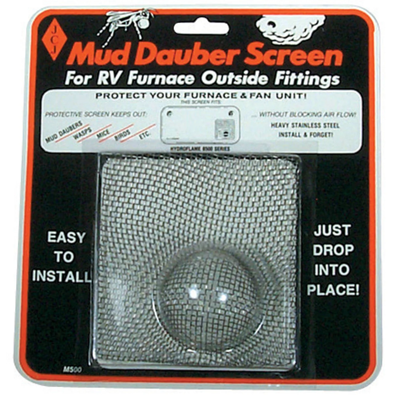 JCJ M-500 Mud Dauber Screens for RV Furnace and Fan Unit Outside Fittings - M500: For Hydroflame 8500 Series - M-500