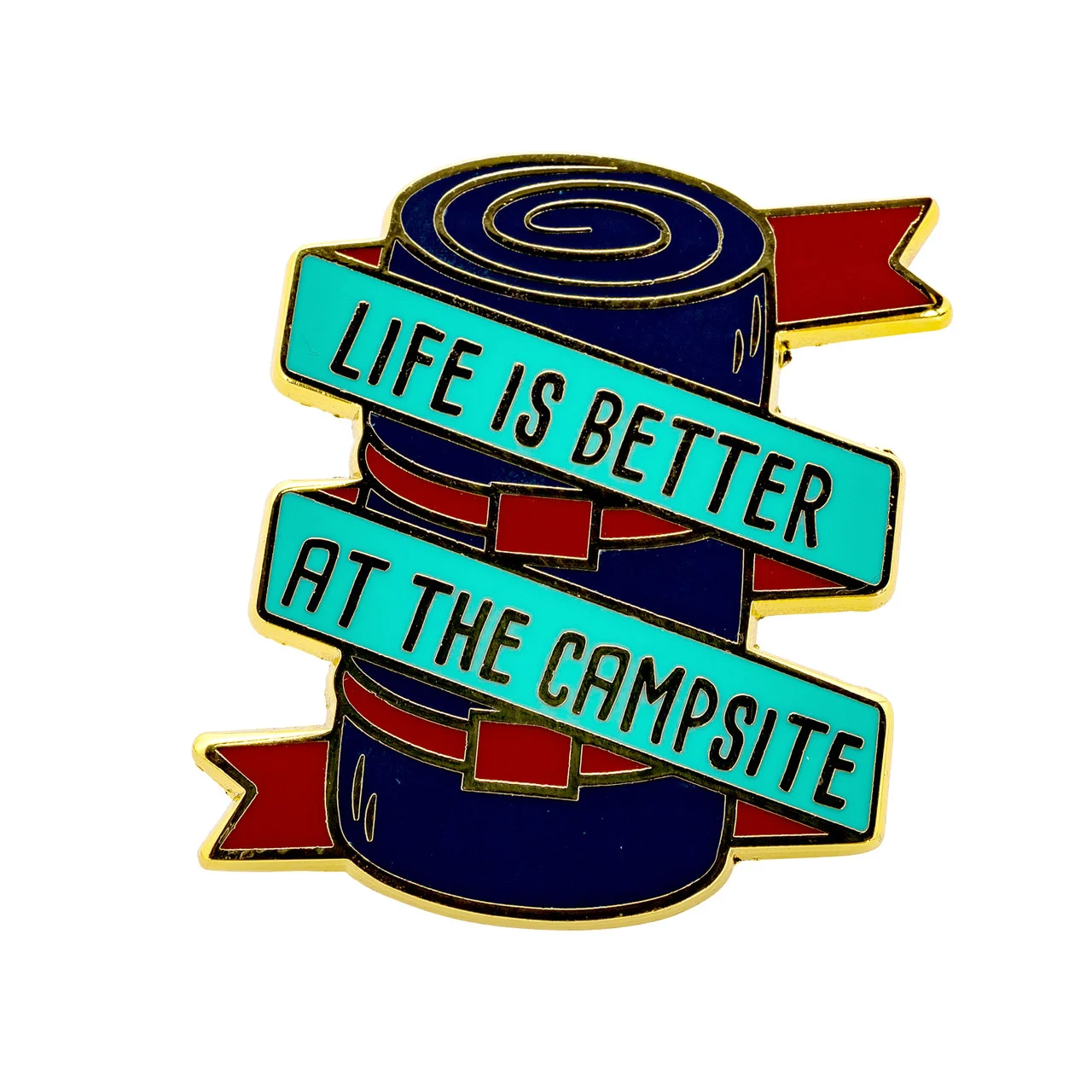 Camco 53264 "Life is Better at the Campsite" Enamel Pin - Sleeping Bag - 53264