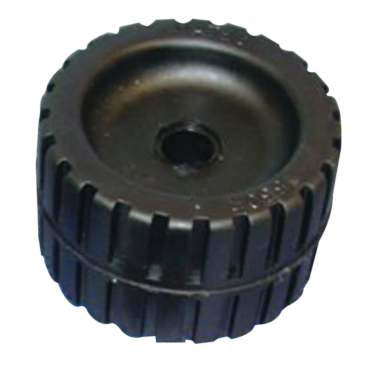 C.H. Yates 530R-6P Black Rubber Ribbed Roller - 3 in. x 0.75 in. - 530R-6P