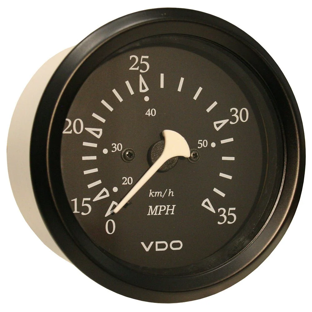 Vdo Cockpit Marine 85mm (3-3/8") 35 MPH Pitot Speedometer - Black Dial/Bezel