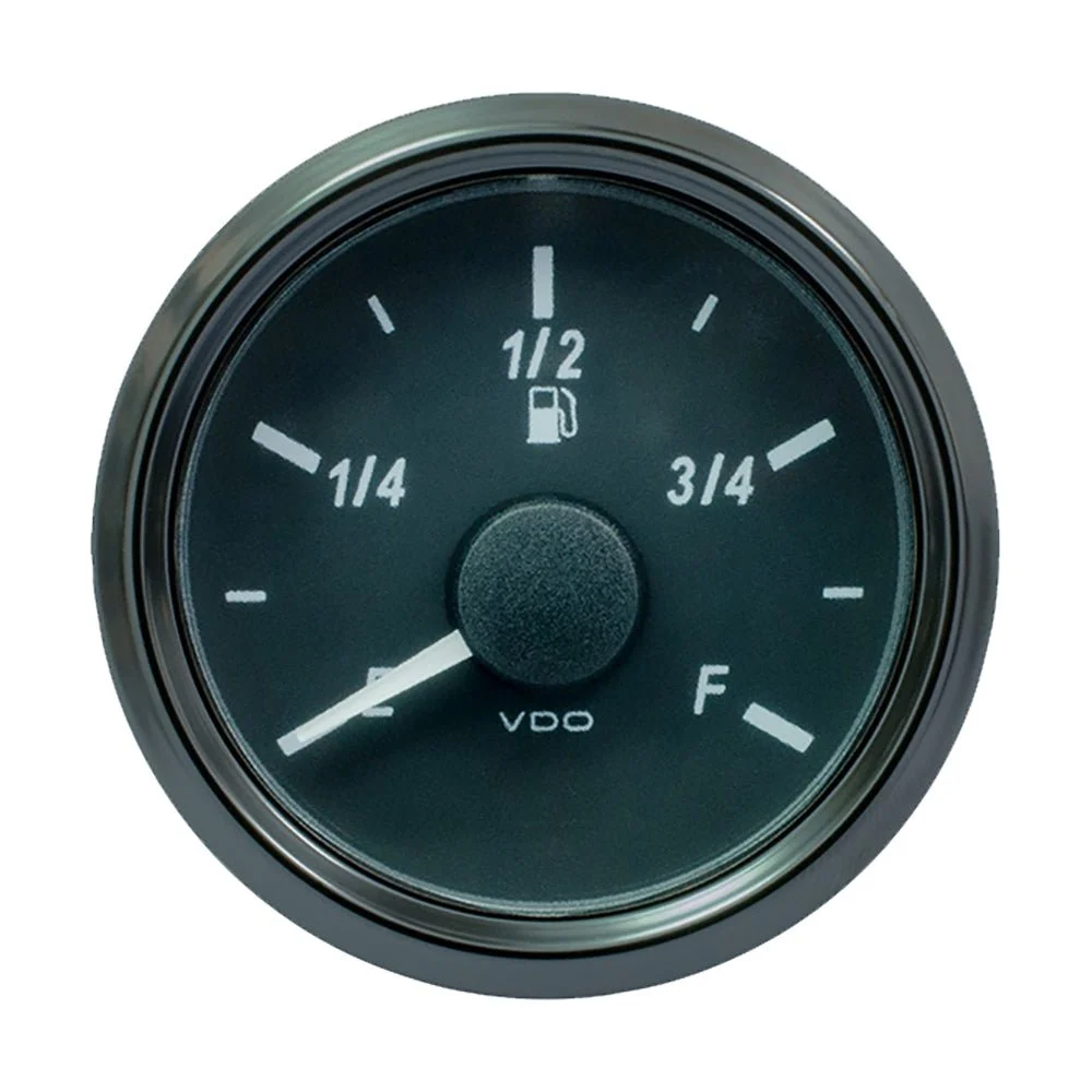 Vdo SingleViu 52mm (2-1/16") Fuel Level Gauge - E/F Scale - 0-180 Ohm – Marine Electrical Replacement Part