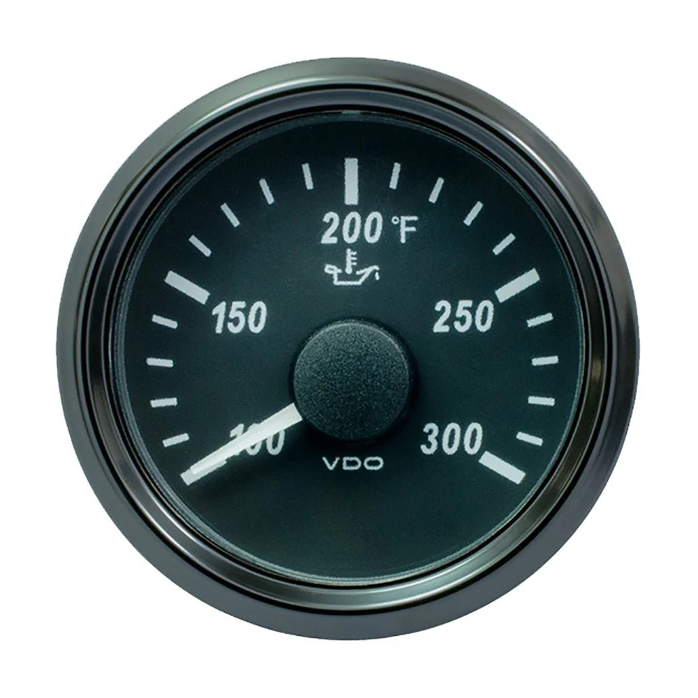 Vdo SingleViu 52mm (2-1/16") Oil Temp. Gauge - 300° F - 322-18 Ohm – Marine Electrical Replacement Part