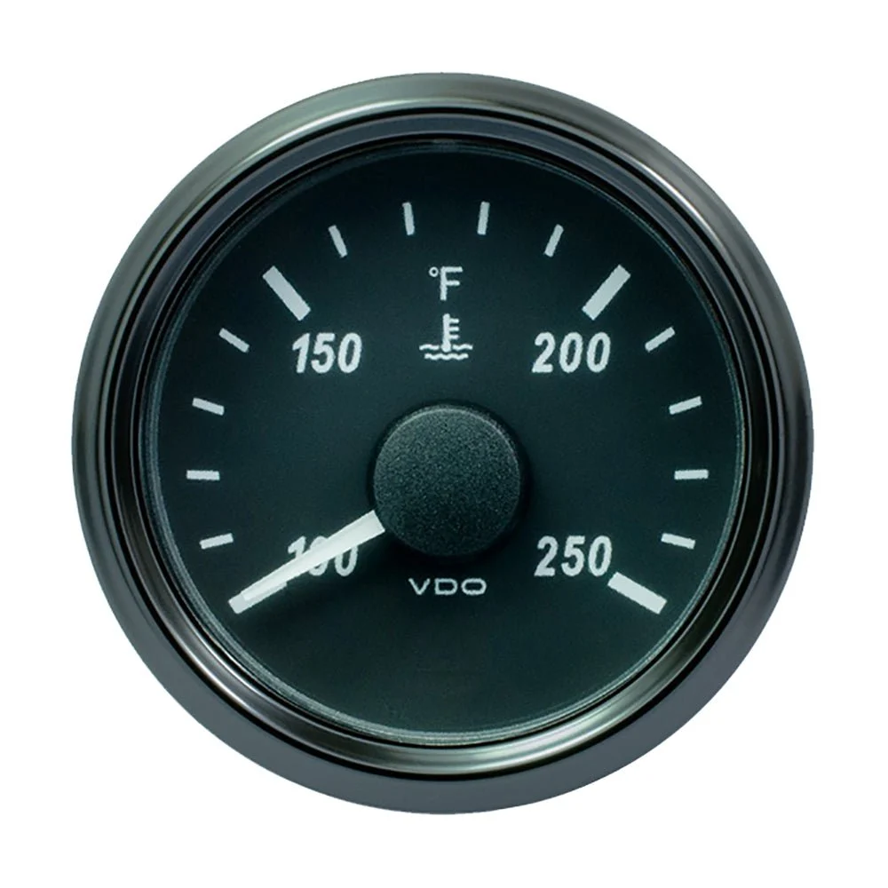 Vdo SingleViu 52mm (2-1/16") Water Temperature Gauge - 250°F - 450-30 Ohm – Marine Electrical Replacement Part