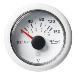 Veratron 52mm (2-1/16") Viewline Engine Oil Pressure Gauge - 150 Psi - White Dial & Bezel