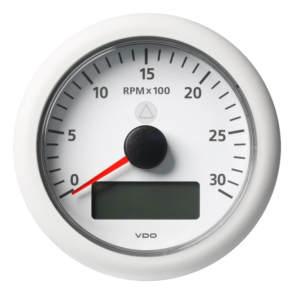 Veratron 3-3/8" (85MM) ViewLine Tachometer with Multi-function Display - 0 to 3000 RPM - White Dial & Bezel
