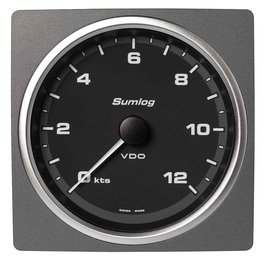 Veratron 4-3/8" (110mm) AcquaLink® Speed Through Water 12 Knots - 12/24V - Black Dial & Bezel