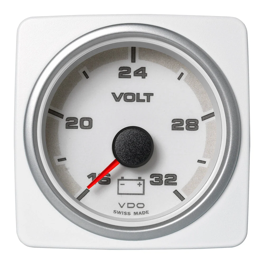 Veratron 52 MM (2-1/16") AcquaLink Voltmeter Gauge 16-32V Range - White Dial & Bezel