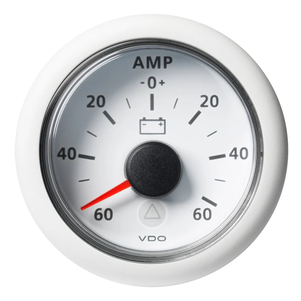 Veratron 52MM (2-1/16") ViewLine Battery Status Gauge -60/+60AMP - White Dial & Bezel