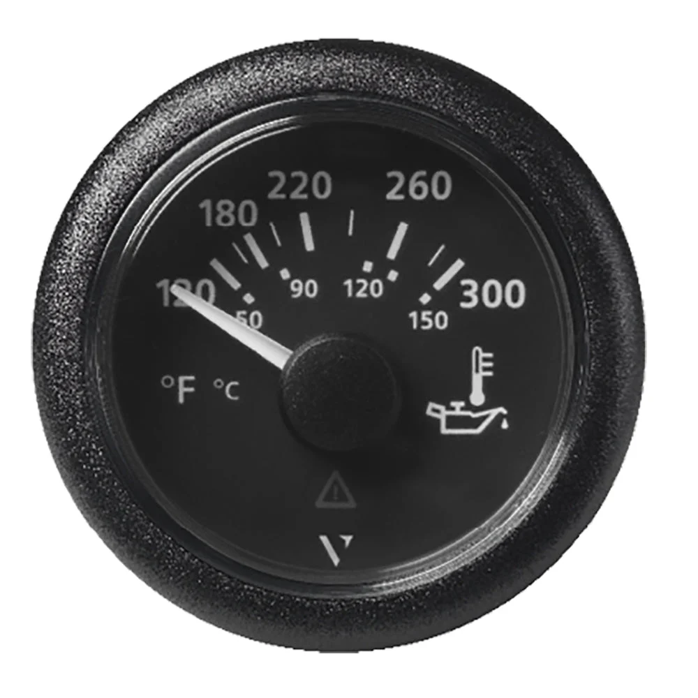 Veratron Outboard 52MM (2-1/16") ViewLine Oil Temperature Gauge 120-300°F - Black Dial & Bezel