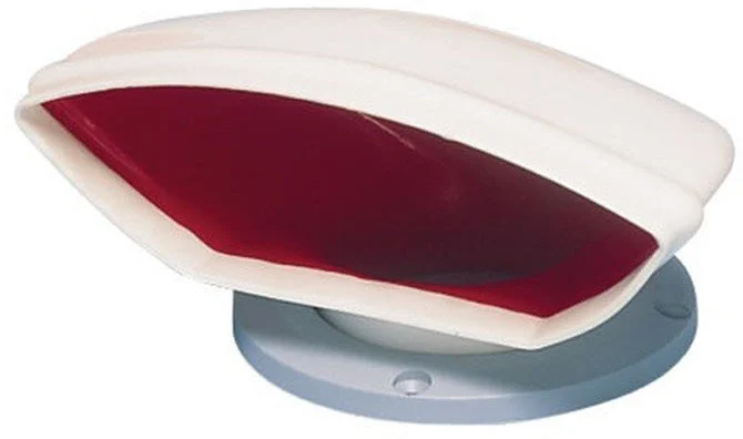 Vetus White PVC Cowl Ventilator DONALDS - 75mm - Red Interior
