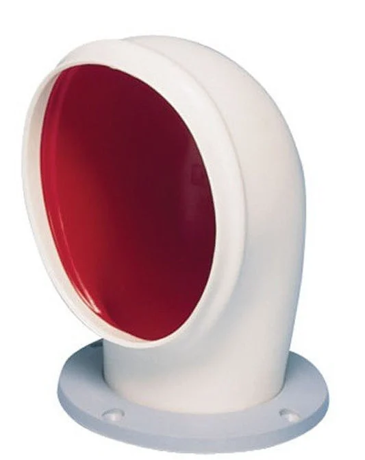 Vetus Cowl Ventilator JERRYS - 75mm - White PVC - Red Interior