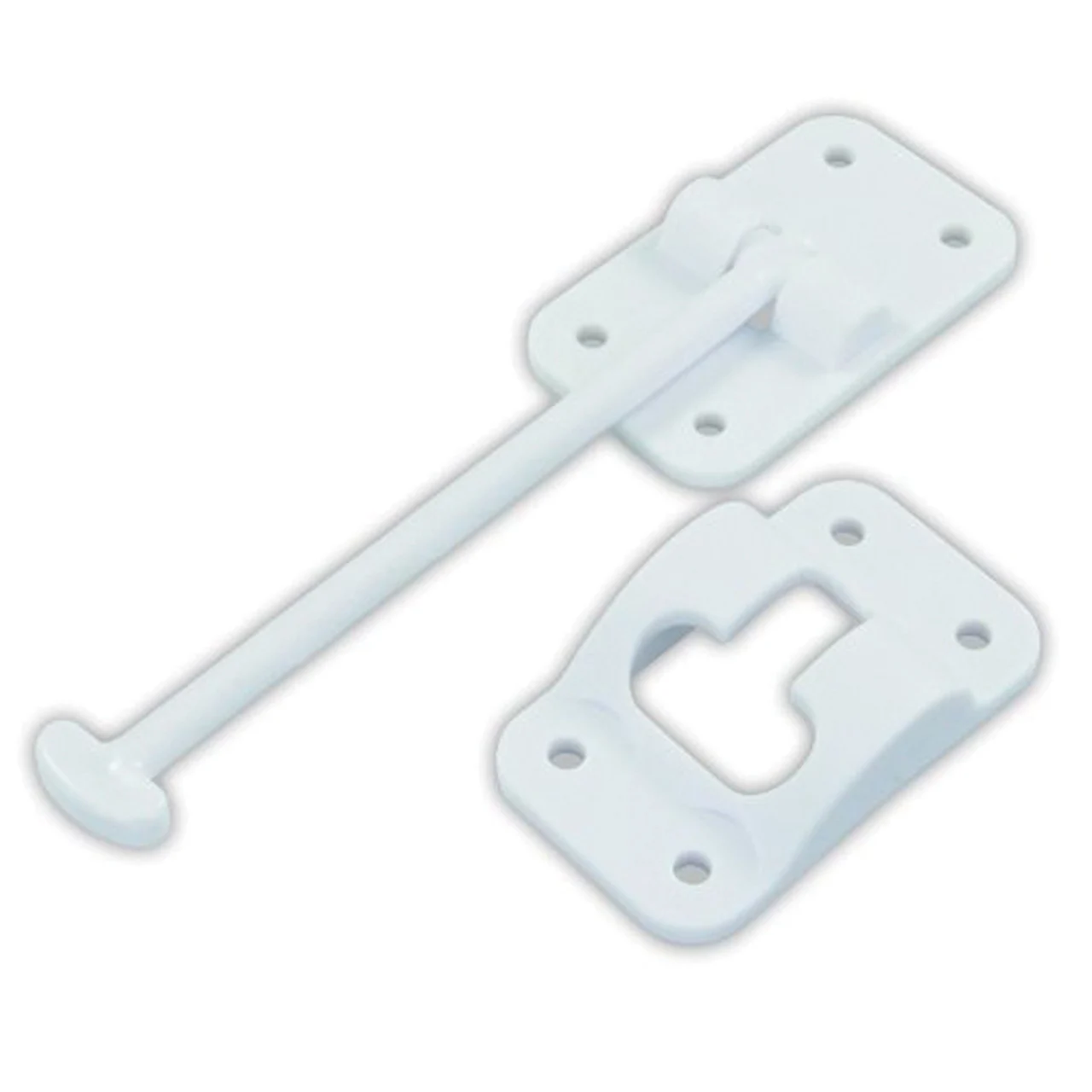 JR Products 10444 Plastic T-Style Door Holder - Polar White, 6" - 10444