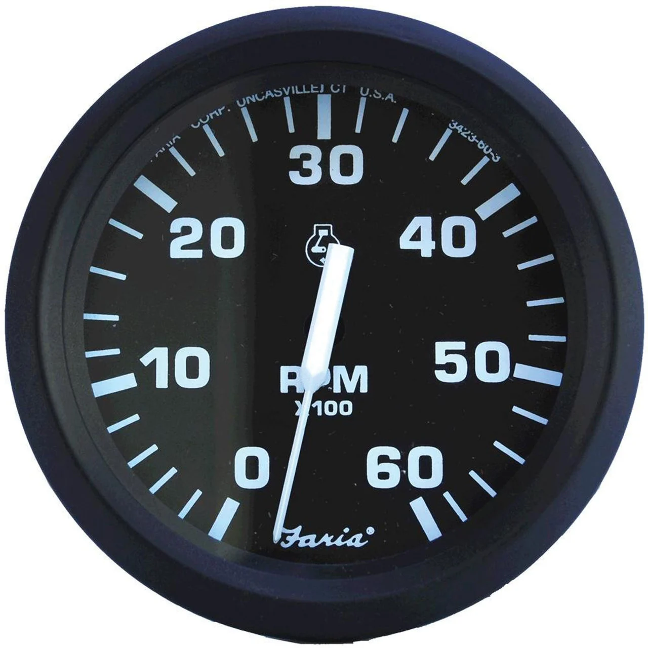 Faria 32804 Euro Tachometer (6000 RPM) - 4", Black - 32804