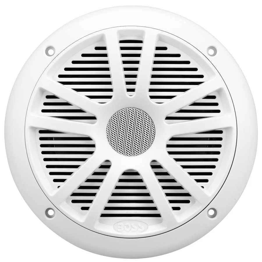 Boss MR6W 6.5" Dual Cone 180 Watt Full-Range Marine Speakers - White, Pair - MR6W