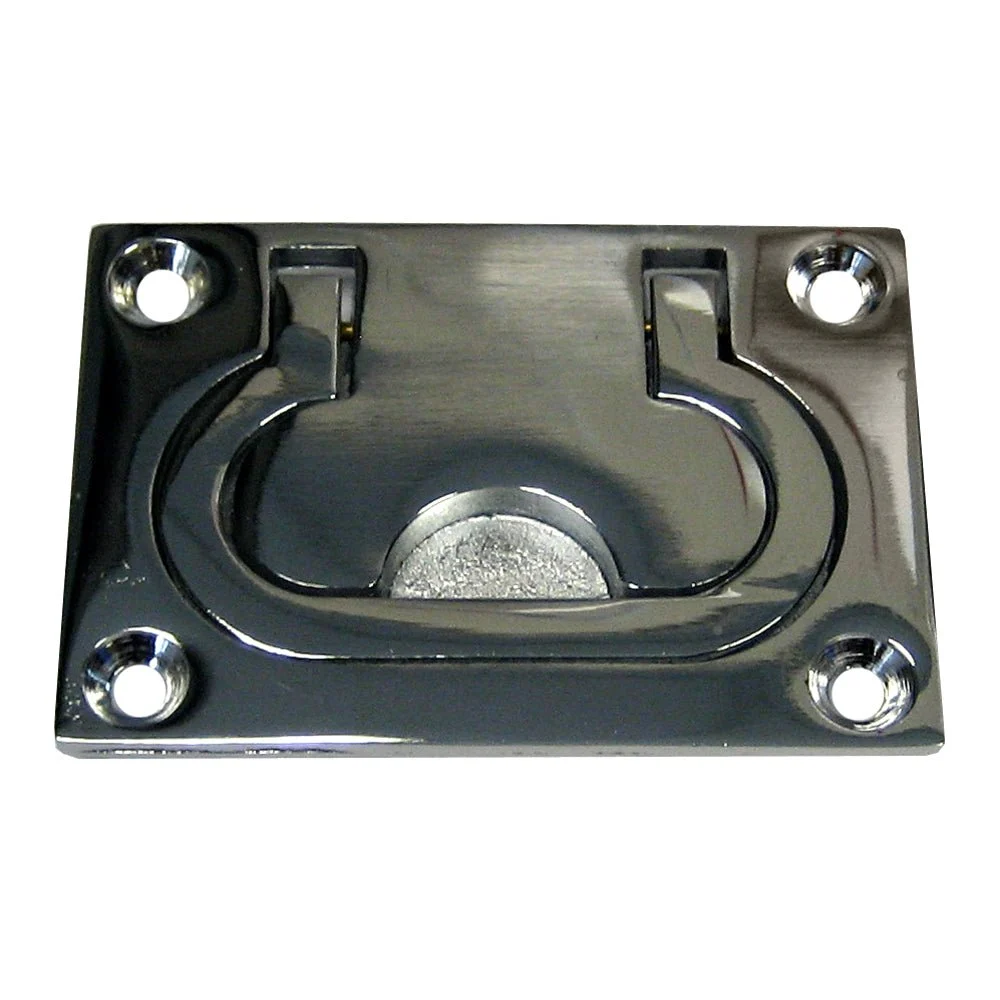 Whitecap Flush Pull Ring - CP/Brass - 3" x 2" – Marine Boat Replacement Part