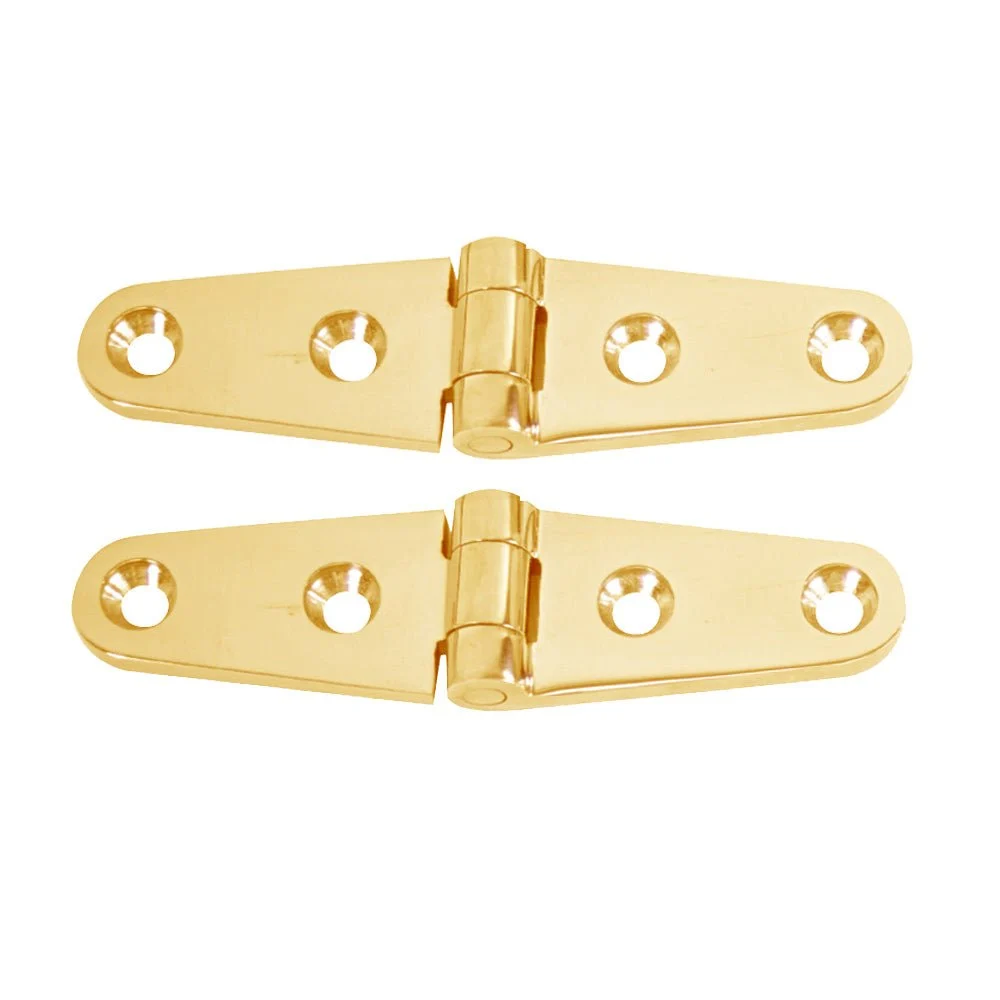 Whitecap Strap Hinge - Polished Brass - 4" x 1" - Pair – Marine Boat Replacement Part