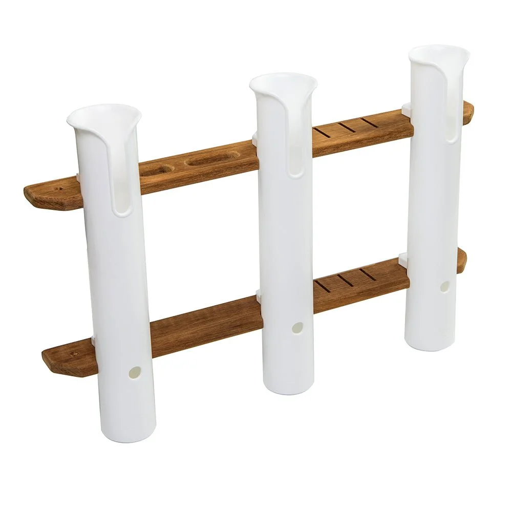 Whitecap Teak 3-Rod Tournament Storage Rack – Marine Boat Replacement Part