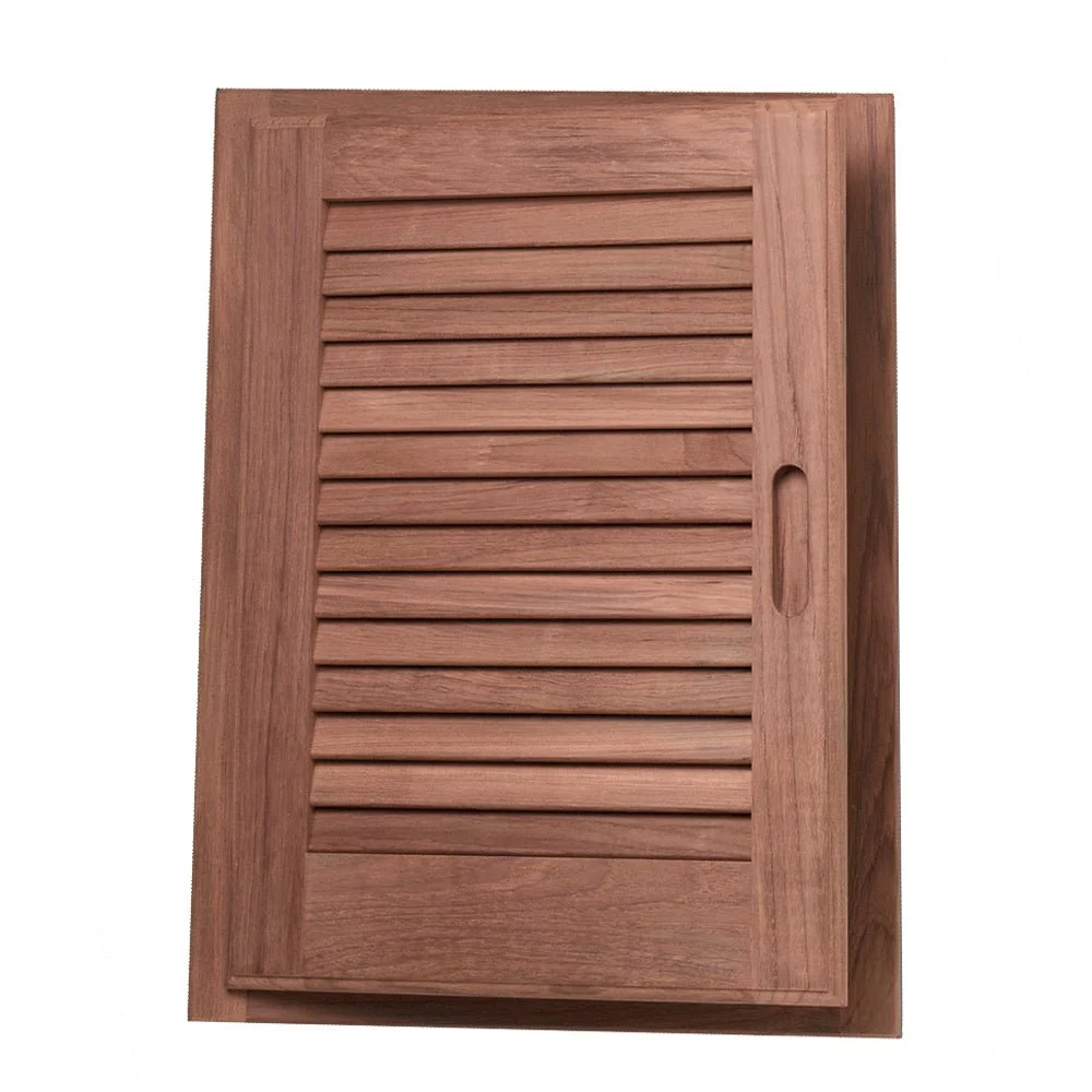 Whitecap Teak Louvered Door & Frame - Left Hand - 15" x 20" – Marine Boat Replacement Part