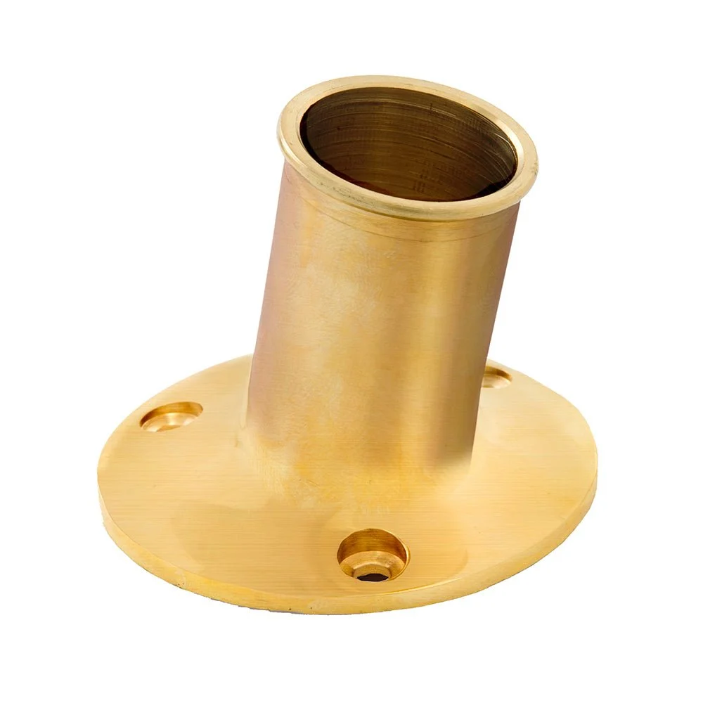 Whitecap Top-Mounted Flag Pole Socket Polished Brass - 1" ID – Marine Boat Replacement Part