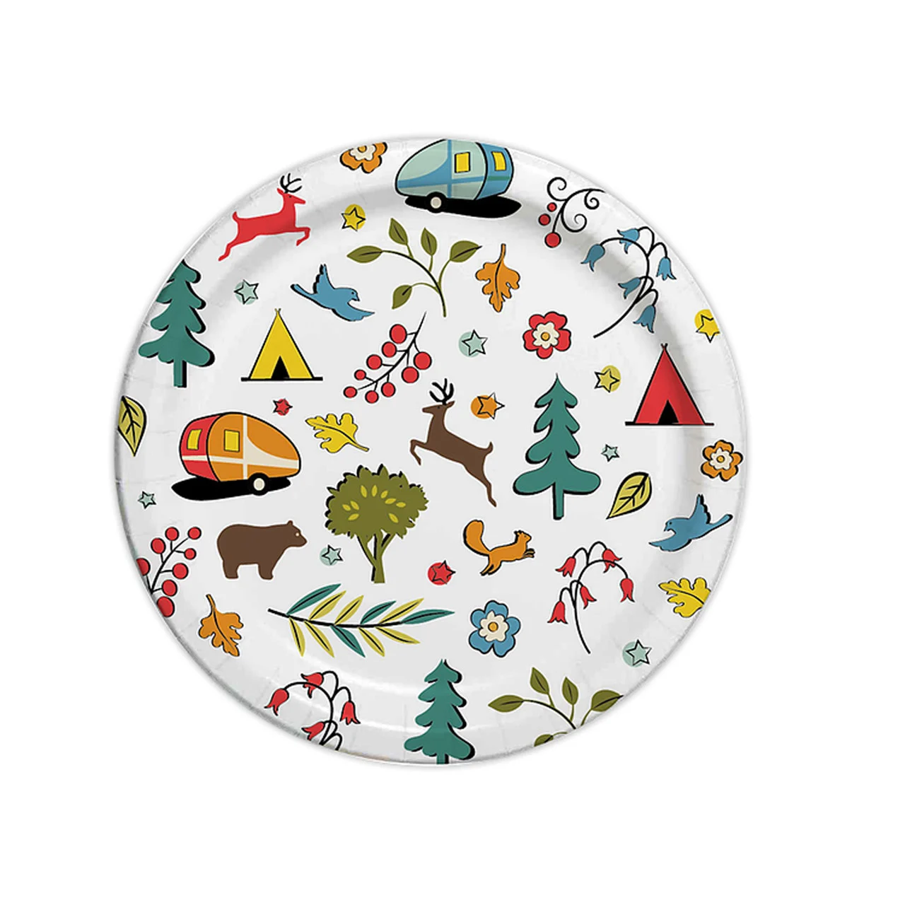 Camp Casual CC-007W8 Into the Woods Eco-Friendly Paper Plates - 8-1/2" Diameter, Pack of 24 - CC-007W8