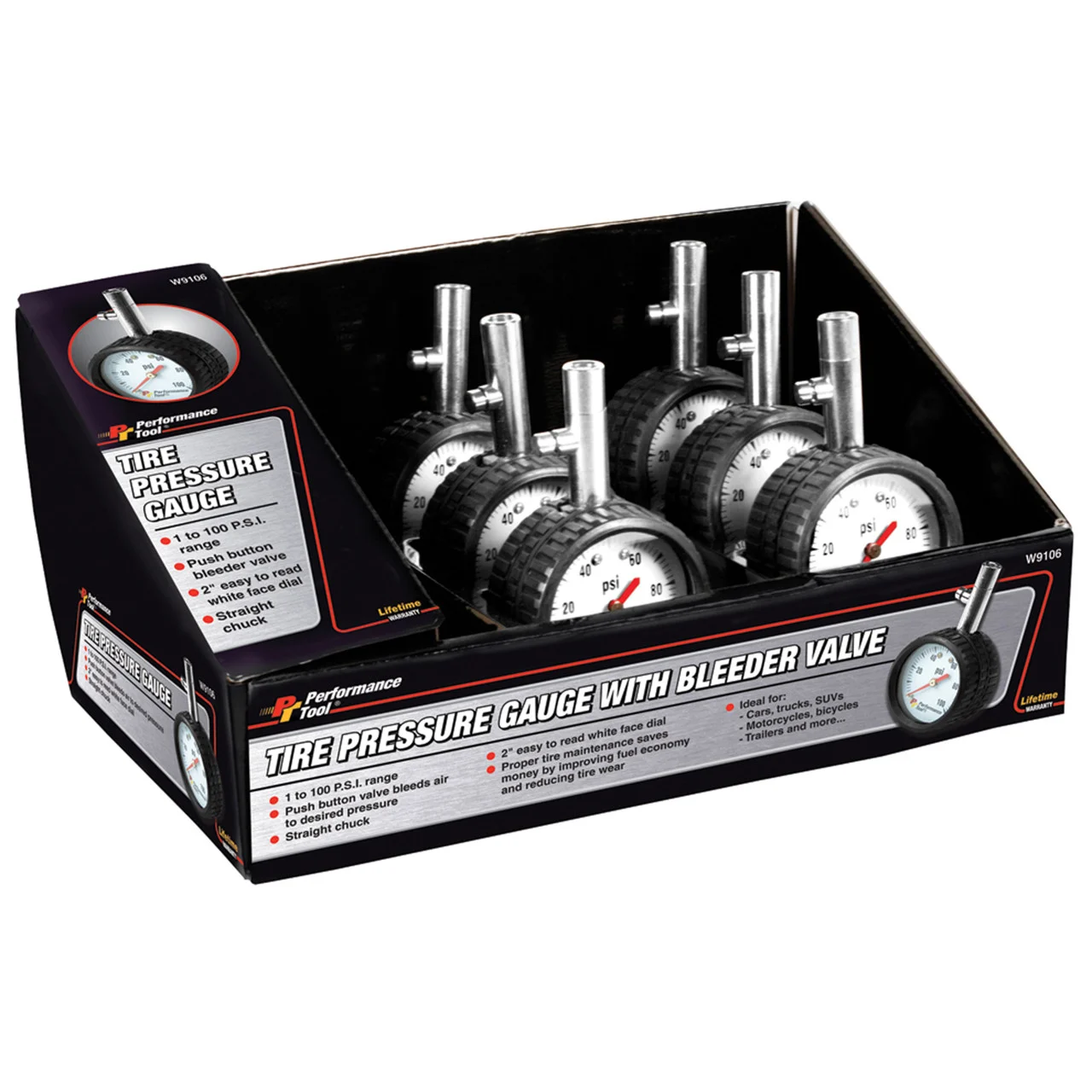 Performance Tool Dial Tire Pressure Gauge - W9106