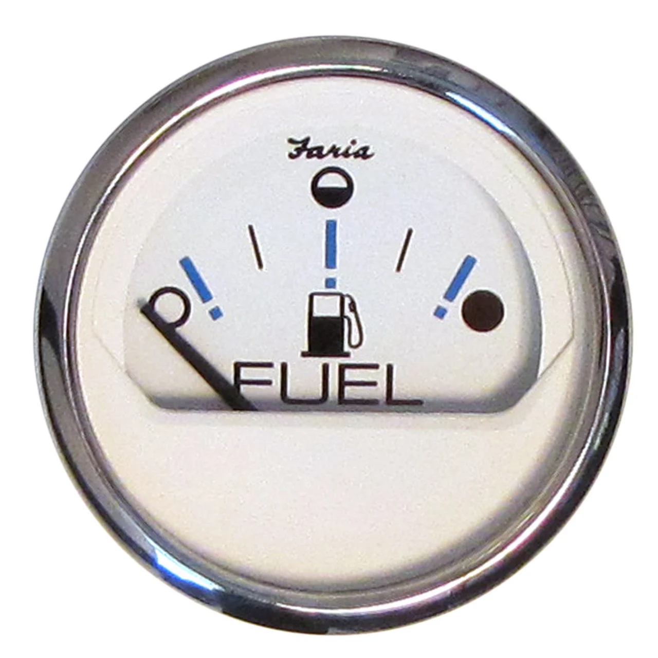 Faria 13818 Chesapeake Fuel Level Gauge - White SS, 2" - 13818