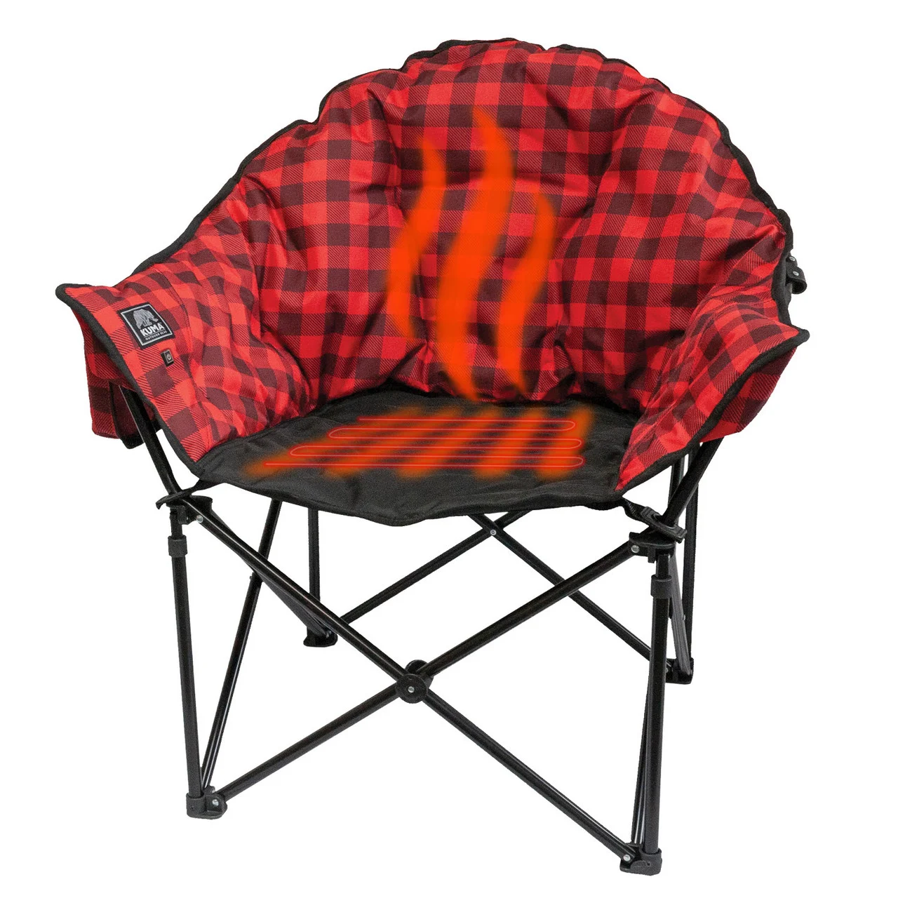 Kuma 892-km-lbbthch-rb Lazy Bear Heated Chair With Power Bank & Bluetooth - Red/black - 892-KM-LBBTHCH-RB
