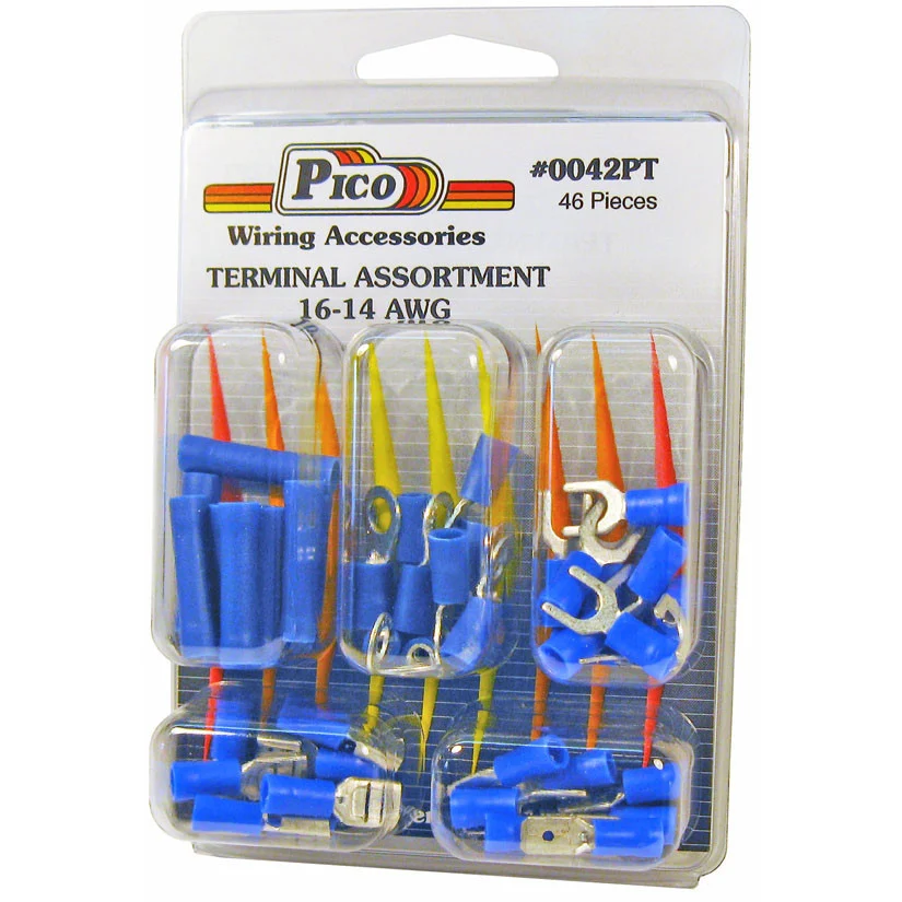 Pico 0042pt Ga Terminals Clam Pack Kit - Butt Connectors & Terminals, 46 Pieces - 0042PT