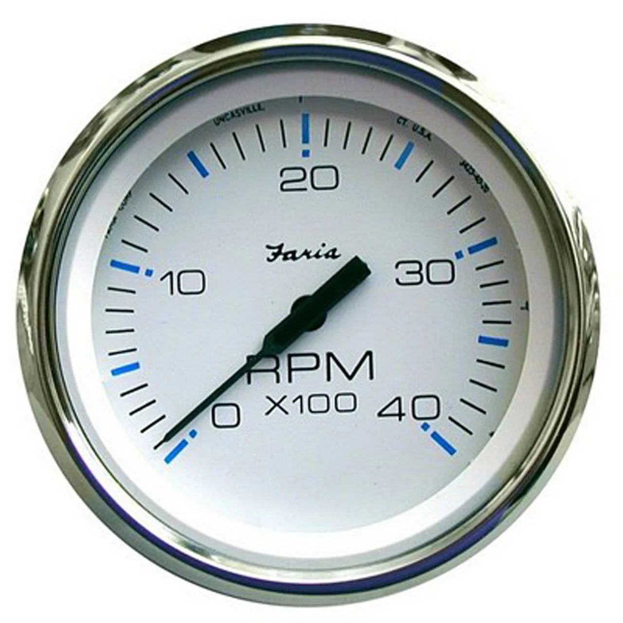 Faria 33842 Chesapeake Tachometer 4000 RPM Gauge - White SS, 4" - 33842