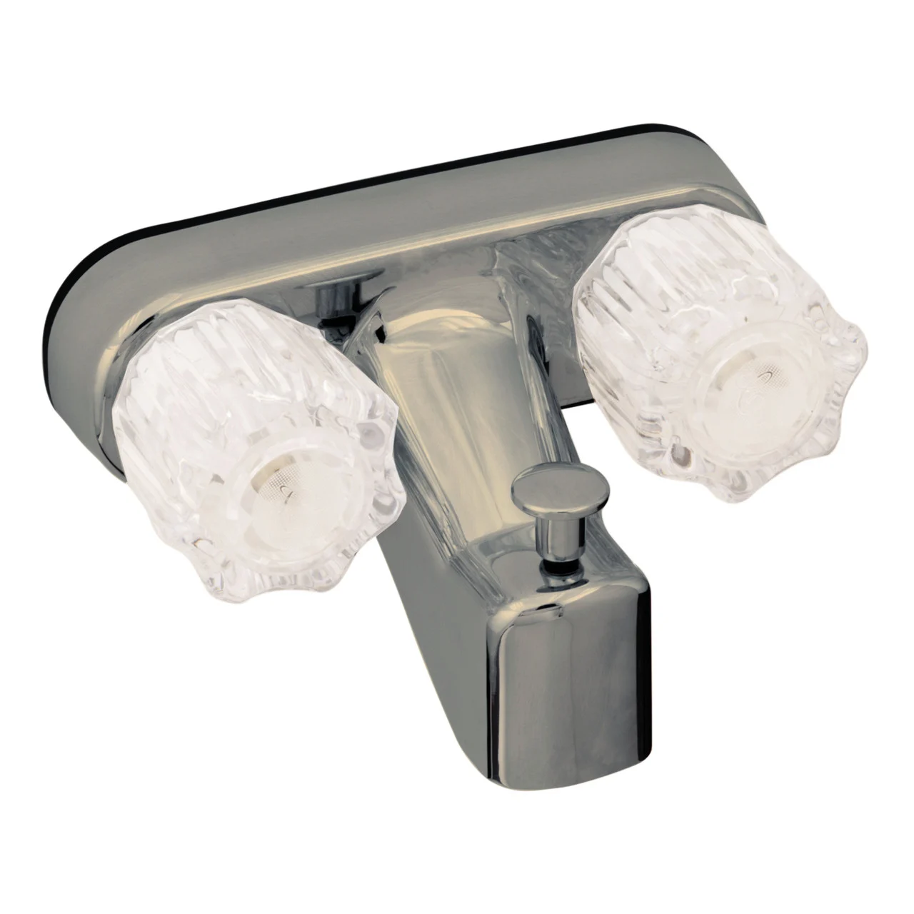 Empire Brass U-YJW41VB RV Non-Metallic Tub/Shower Diverter With Smoked Crystal Handles and Vacuum Breaker 4" - Chrome - U-YJW41VB