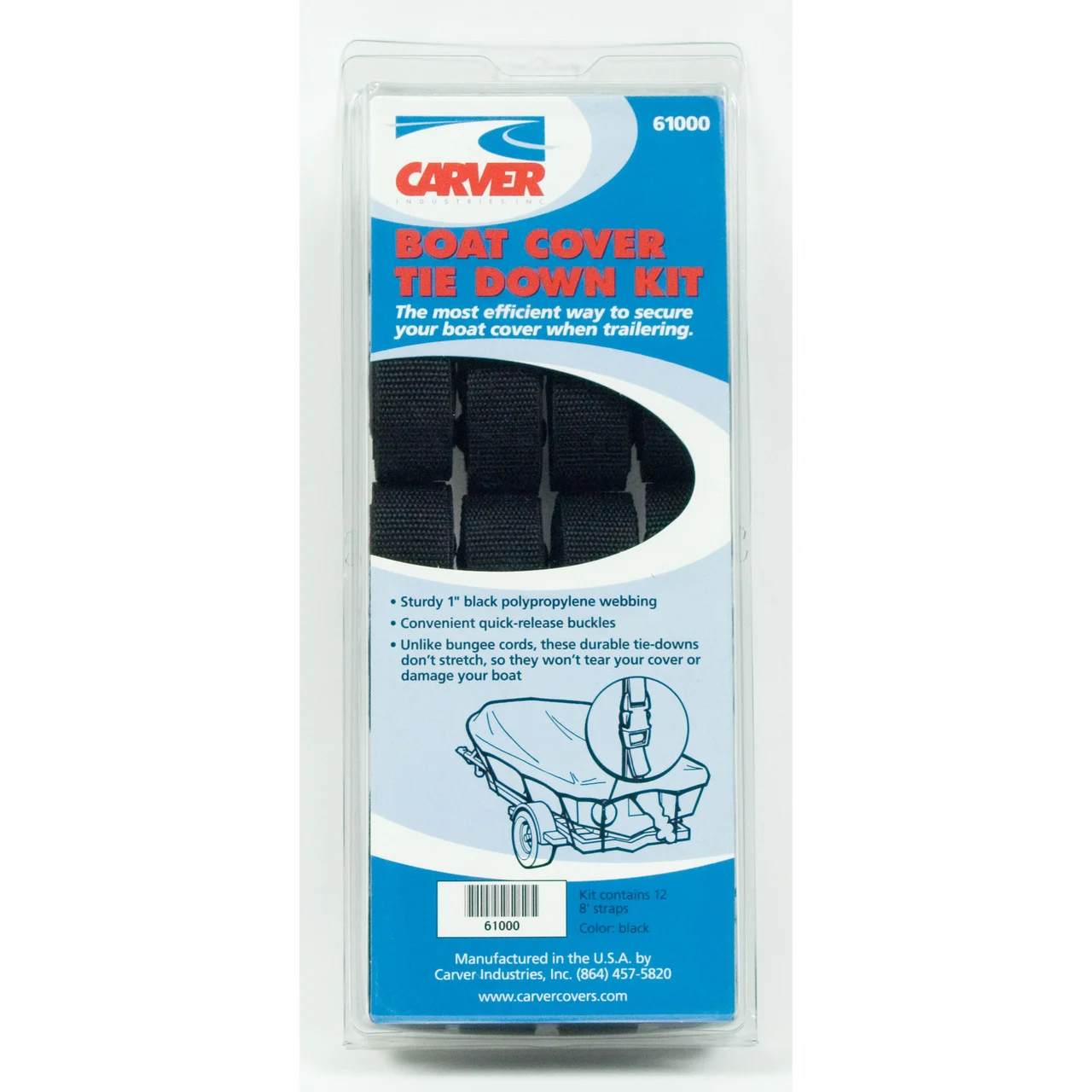 Carver 61000 Boat Cover Tie Down Kit - 61000