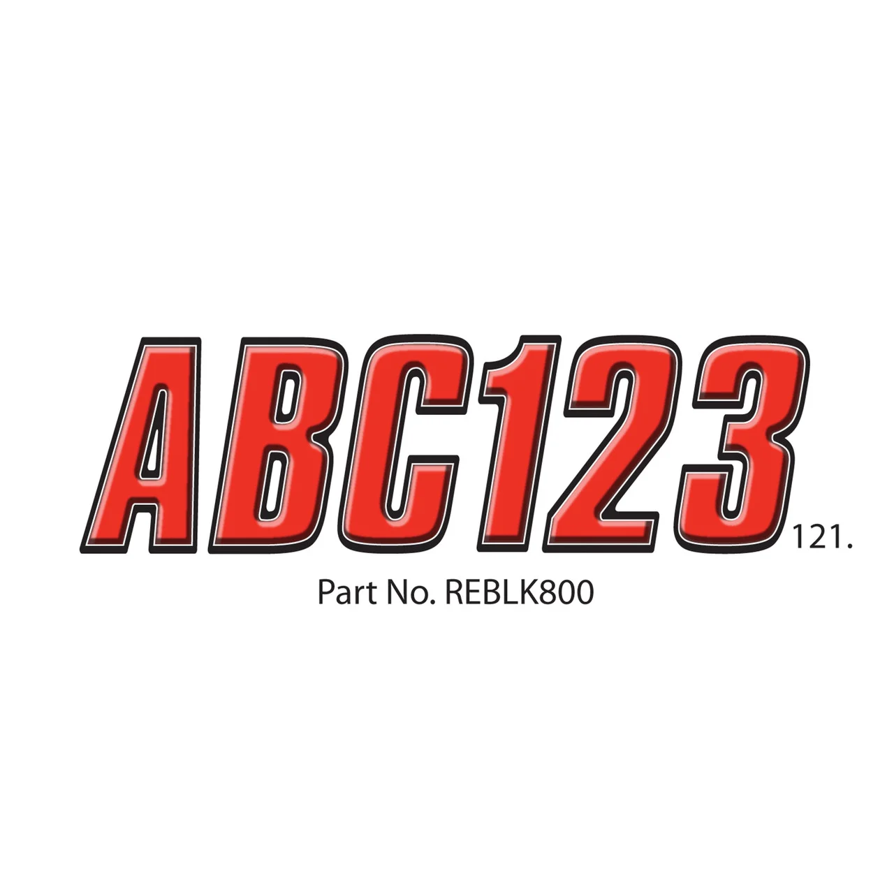 Hardline REBLK800 Boat Lettering Registration Kit - Red/Black - REBLK800