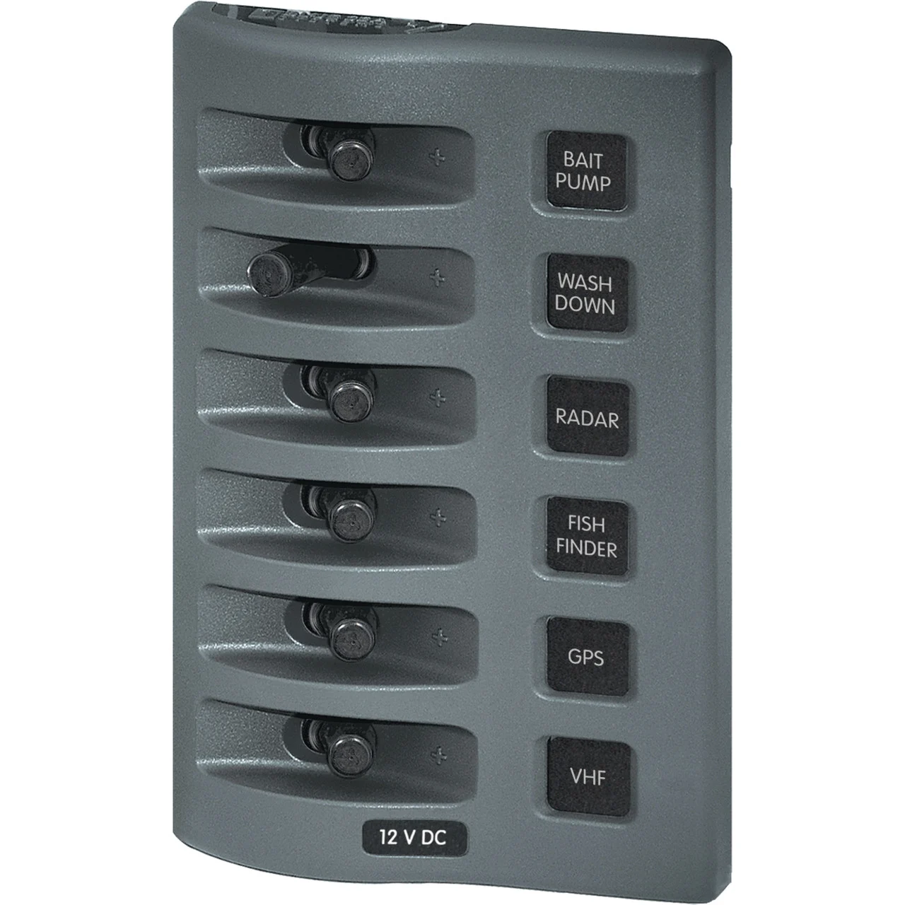 Blue Sea Systems 4307-BSS WeatherDeck 12V DC Waterproof Switch Panel - 6 Position - 4307-BSS